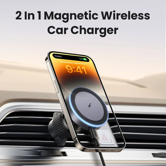 UGREEN Cargador Inalámbrico Magnético para Coche – 15W (MagSafe)