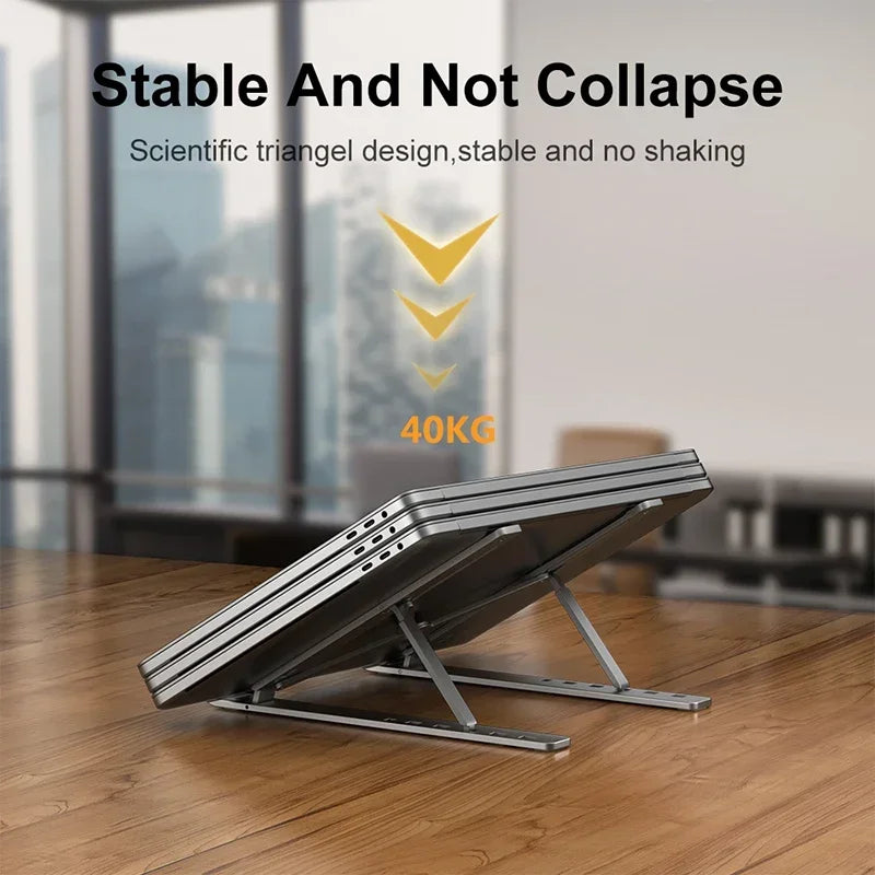 Soporte Ajustable de Aluminio para Portátil – Ergonómico, Plegable y Antideslizante