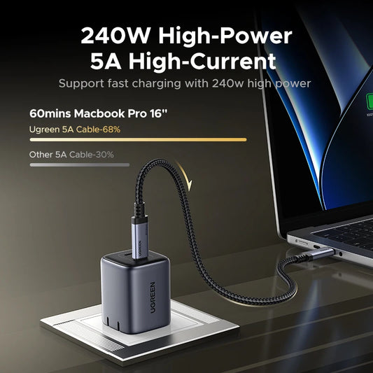 [80Gbps USB4] UGREEN USB C to USB C Cable 240W PD3.1 Fast Charging 16K 8K Video Display for USB-C Monitors MacBook Full Function