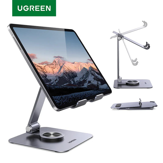 Soporte Ajustable UGREEN de Aluminio para Tablet y Celular – Plegable, Antideslizante y Ergonómico